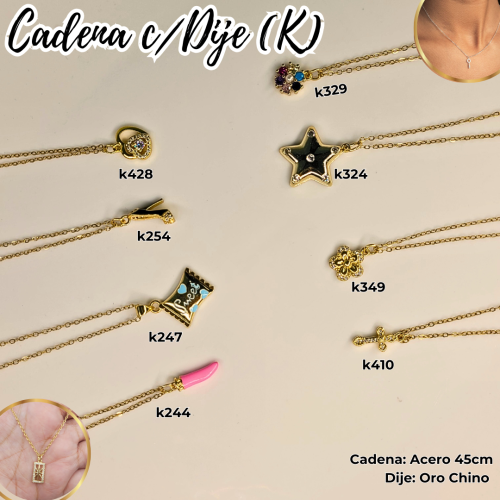 CADENA CON DIJE (K) - Imagen 3