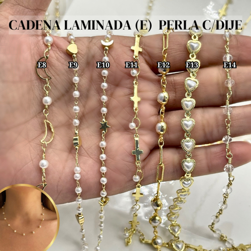 CADENA LAMINADA (E)  PERLA C/DIJE*MT - Imagen 2