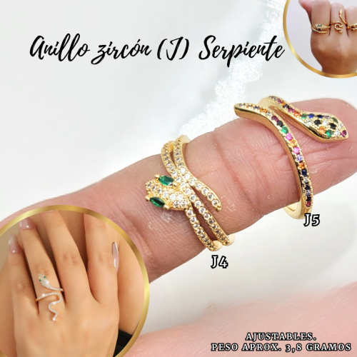 ANILLO ZIRCON (J) SERPIENTE
