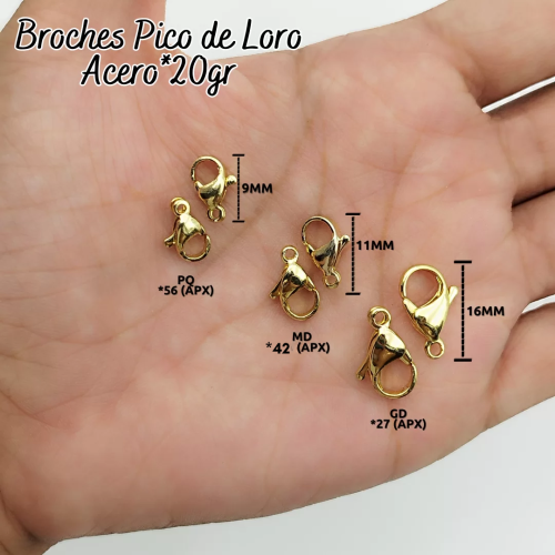 BROCHES PICO LORO ACERO*20G