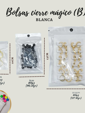 BOLSAS CIERRE MÁGICO (B) BLANCAS*100PZ
