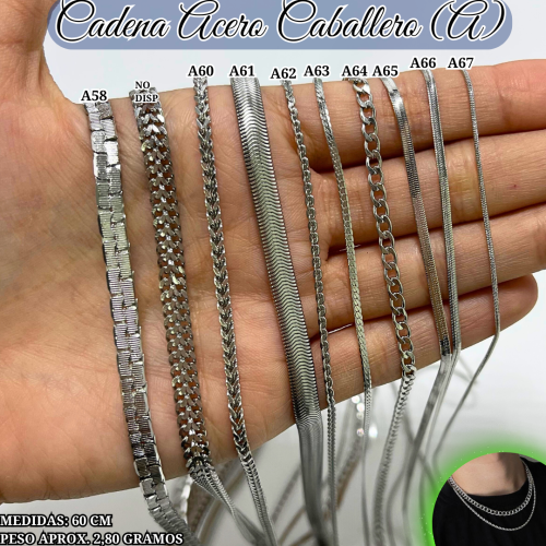 CADENA ACERO CABALLERO (A) *PAQ (10PZ MISMO MODELO) - Imagen 4
