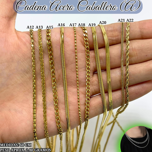 CADENA ACERO CABALLERO (A) *PAQ (10PZ MISMO MODELO) - Imagen 2