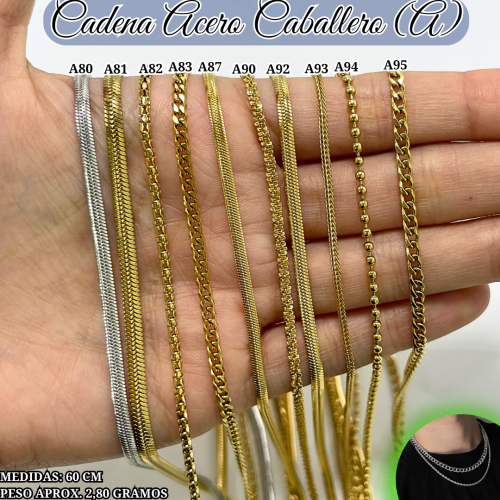 CADENA ACERO CABALLERO (A) *PAQ (10PZ MISMO MODELO) - Imagen 6