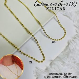CADENA ORO CHINO (K) MILITAR