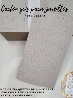 CARTON GRIS P/ZARCILLOS*100PZ