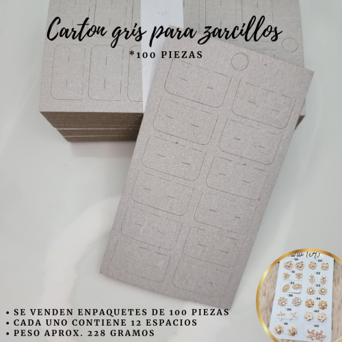 CARTON GRIS P/ZARCILLOS*100PZ