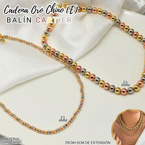 CADENA ORO CHINO (E) BALÍN CARTIER - Imagen 2