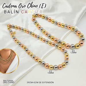 CADENA ORO CHINO (E) BALÍN CARTIER