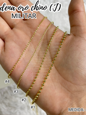 CADENA ORO CHINO (J) MILITAR