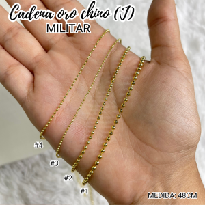 CADENA ORO CHINO (J) MILITAR