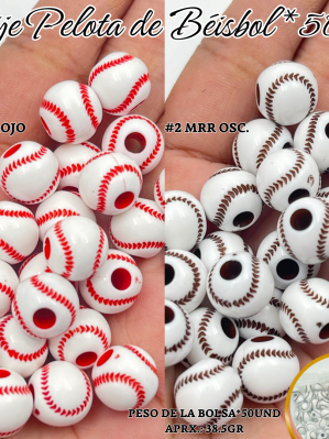 DIJE PELOTA DE BÉISBOL*50pz APX.