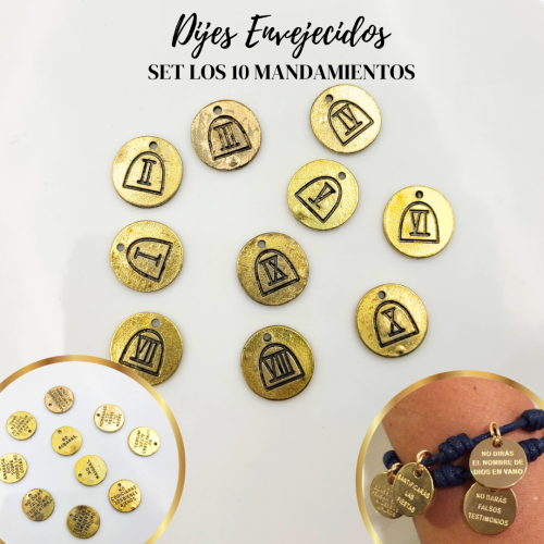 DIJES ENVEJECIDOS SET LOS 10 MANDAMIENTOS