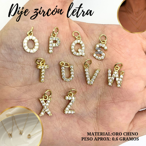 DIJE ZIRCON LETRA - Imagen 2