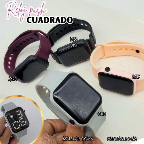 RELOJ PUSH CUADRADO