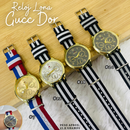 RELOJ LONA GUCC DORADO - Imagen 2