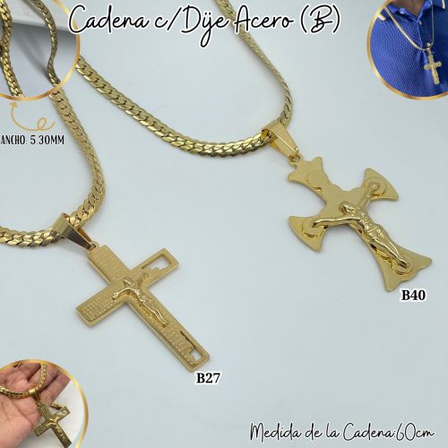CADENA C/DIJE ACERO (B) - Imagen 3