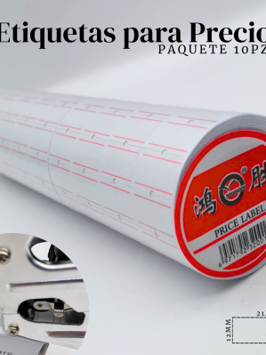 ETIQUETAS PARA PRECIO*PAQ.10 ROLLOS