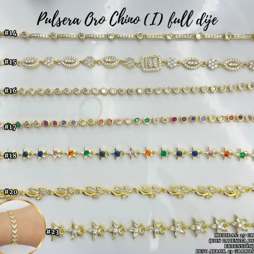 PULSERA ORO CHINO (I) FULL DIJE - Imagen 2