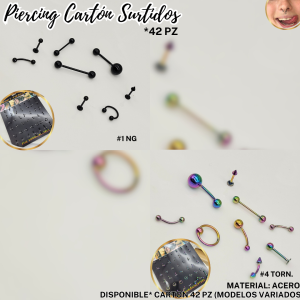 PIERCING CARTON SURTIDOS x 42PZ