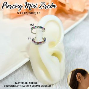 PIERCING MINI ZIRCON x TIRA 12PZ