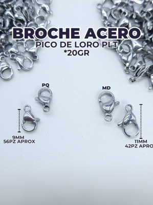 BROCHES ACERO PICO LORO*20G