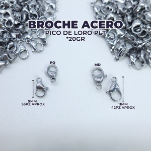 BROCHES ACERO PICO LORO*20G