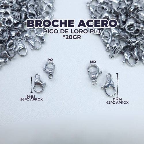 BROCHES ACERO PICO LORO*20G