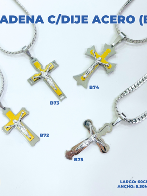 CADENA C/DIJE ACERO (B)