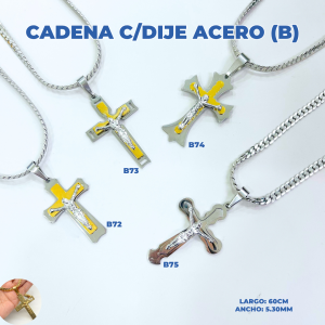 CADENA C/DIJE ACERO (B)