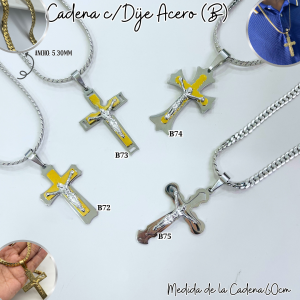 CADENA C/DIJE ACERO (B)