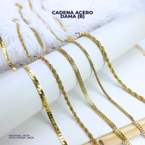 CADENA ACERO DAMA (B)*PAQ 10PZ MISMO MODELO
