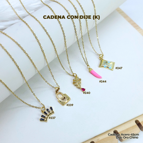 CADENA CON DIJE (K) - Imagen 3