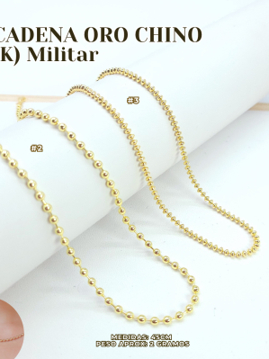 CADENA ORO CHINO (K) MILITAR