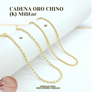 CADENA ORO CHINO (K) MILITAR