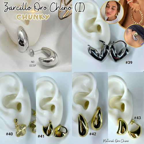 ZARCILLOS ORO CHINO (I) CHUNKY - Imagen 3