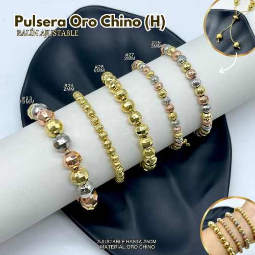 PULSERA ORO CHINO (H) BALÍN AJUSTABLE - Imagen 2