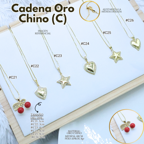 CADENA ORO CHINO (C) AJUSTABLE C/DIJE - Imagen 5