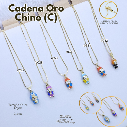 CADENA ORO CHINO (C) AJUSTABLE C/DIJE - Imagen 6