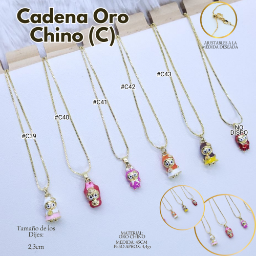 CADENA ORO CHINO (C) AJUSTABLE C/DIJE - Imagen 8