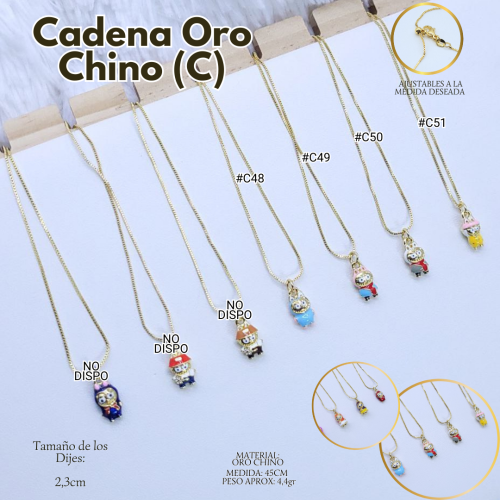 CADENA ORO CHINO (C) AJUSTABLE C/DIJE - Imagen 9