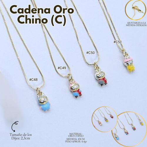 CADENA ORO CHINO (C) AJUSTABLE C/DIJE - Imagen 8