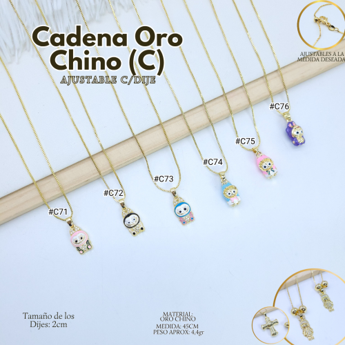 CADENA ORO CHINO (C) AJUSTABLE C/DIJE - Imagen 12