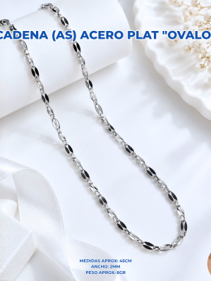 CADENA (AS) ACERO PLAT "OVALO"