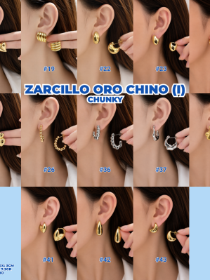 ZARCILLOS ORO CHINO (I) CHUNKY