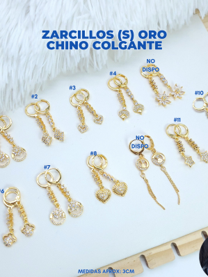 ZARCILLOS (S) ORO CHINO  COLGANTE