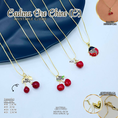 CADENA ORO CHINO (C) AJUSTABLE C/DIJE - Imagen 4