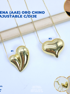 CADENA (AAE) ORO CHINO AJUSTABLE C/DIJE