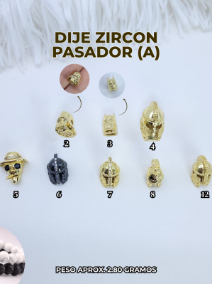 DIJE ZIRCÓN PASADOR (A)