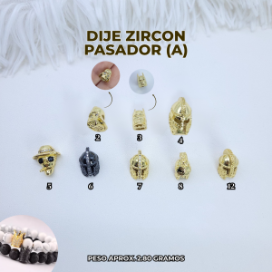 DIJE ZIRCÓN PASADOR (A)
